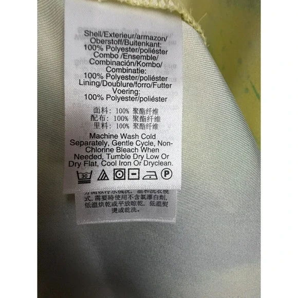 Dkny Midi Dress Womens S Watercolor Hues Ruched Printed Satin Short Sleeve NWT - Picture 10 of 11